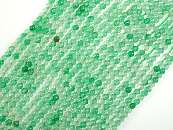 Agate Beads, Round, Green, 2mm-BeadBasic