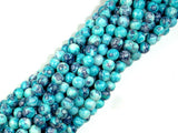 Rain Flower Stone Beads, Blue, 4mm Round Beads-BeadBasic