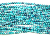 Rain Flower Stone Beads, Blue, 4mm Round Beads-BeadBasic
