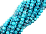 Rain Flower Stone Beads, Blue, 6mm Round Beads-BeadBasic