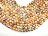 Rain Flower Stone, Orange, 10mm Round Beads-BeadBasic