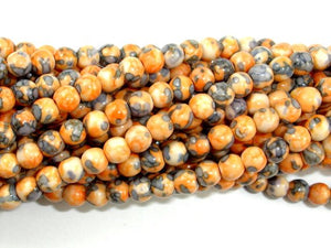 Rain Flower Stone, Orange, 4mm Round Beads-BeadBasic