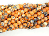 Rain Flower Stone, Orange, 6mm Round Beads-BeadBasic