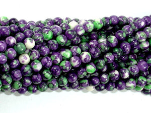 Rain Flower Stone, Purple, 4mm Round Beads-BeadBasic