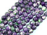 Rain Flower Stone, Purple, 10mm Round Beads-BeadBasic