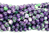 Rain Flower Stone, Purple, 6mm Round Beads-BeadBasic