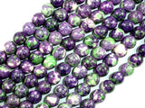 Rain Flower Stone, Purple, Green, 8mm Round Beads-BeadBasic