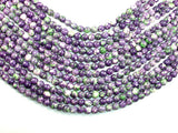 Rain Flower Stone, Purple, Green, 8mm Round Beads-BeadBasic