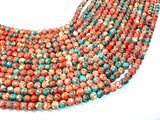 Rain Flower Stone, Red, Blue, 6mm Round Beads-BeadBasic