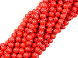 Red Howlite Beads, 6mm Round Beads-BeadBasic