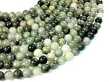 Green Line Quartz, 10mm Round Beads-BeadBasic