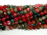 Agate Beads, Multicolor, 4mm Faceted Round,14.5 Inch-BeadBasic