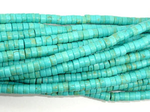 Turquoise Howlite Beads, 2x4mm Heishi Beads-BeadBasic