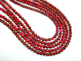 Mosaic Stone Beads, Red, 6mm Round Beads-BeadBasic