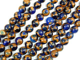 Mosaic Stone Beads, Blue, 8mm Round Beads-BeadBasic