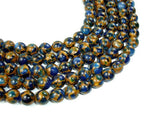 Mosaic Stone Beads- Dark Blue, 10mm Round Beads-BeadBasic