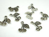 Cherry Charms, Zinc Alloy, Antique Silver Tone,13x16 mm-BeadBasic