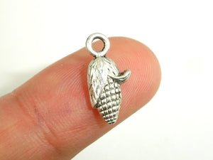 Corn Charms, Zinc Alloy, Antique Silver Tone, 7x14 mm 20pcs-BeadBasic