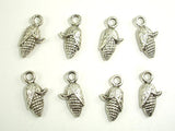 Corn Charms, Zinc Alloy, Antique Silver Tone, 7x14 mm 20pcs-BeadBasic