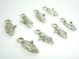 Corn Charms, Zinc Alloy, Antique Silver Tone, 7x14 mm 20pcs-BeadBasic