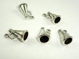 Horn Charms, Zinc Alloy, Antique Silver Tone 15pcs-BeadBasic