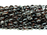 Black/ Clear/ Gold Glass Beads, 6mm, Round Beads-BeadBasic