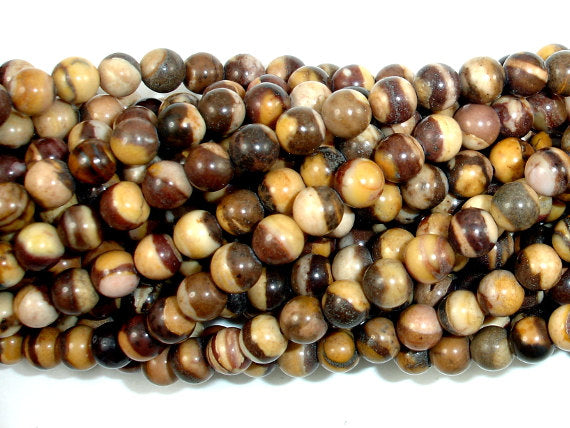 Brown Zebra Jasper Beads, Round, 4mm-BeadBasic