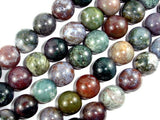 Indian Agate Beads, Fancy Jasper Beads, 18mm Round Beads-BeadBasic