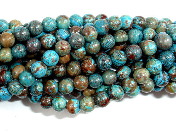 Blue Calsilica Jasper Beads, 4mm (4.3 mm)-BeadBasic