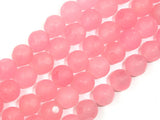 Matte Red Dyed Jade Beads, 10mm Faceted Round Beads-BeadBasic