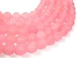 Matte Red Dyed Jade Beads, 10mm Faceted Round Beads-BeadBasic