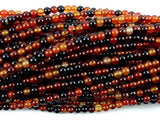 Sardonyx Agate Beads, 4mm Round Beads-BeadBasic