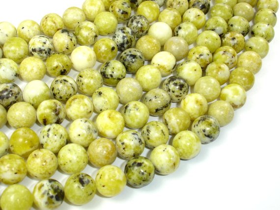 Yellow Turquoise Beads, 10mm Round Beads-BeadBasic