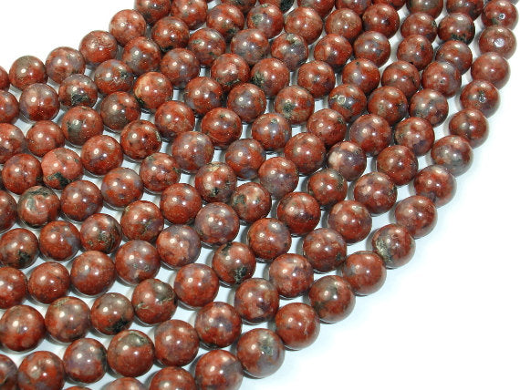 Red Sesame Jasper Beads, 8mm Round Beads-BeadBasic