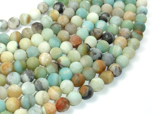 Matte Amazonite Beads, 8mm Round Beads-BeadBasic