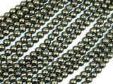 Pyrite Beads, 4mm Round Beads-BeadBasic