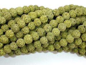 Peridot color Lava Beads, 6mm-BeadBasic