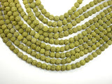 Peridot color Lava Beads, 6mm-BeadBasic