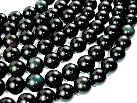Rainbow Obsidian Beads, Round, 14mm-BeadBasic