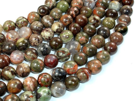 Rainforest Agate Beads, 10mm Round Beads-BeadBasic