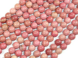 Rhodonite Beads, Round, 6mm (6.7mm)-BeadBasic