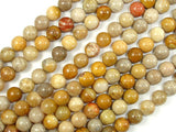 Fossil Coral Beads, 7mm, Round Beads-BeadBasic