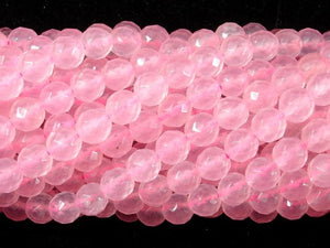 Rose Quartz, 6mm Faceted Round Beads-BeadBasic