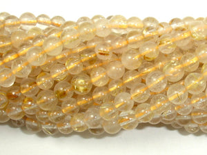 Gold Rutilated Quartz, 5mm Round Beads-BeadBasic