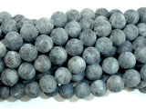 Matte Black Labradorite Beads, Larvikite, 8mm Round Beads-BeadBasic
