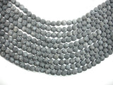 Matte Black Labradorite Beads, Larvikite, 8mm Round Beads-BeadBasic