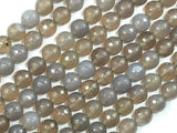 Gray Agate Beads, 8mm Faceted Round Beads-BeadBasic