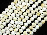 Tridacna Shell, 8mm Round Beads-BeadBasic