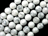 White Howlite, Round beads, 12mm-BeadBasic