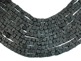 Black Lava, 6x6mm Cube Beads-BeadBasic